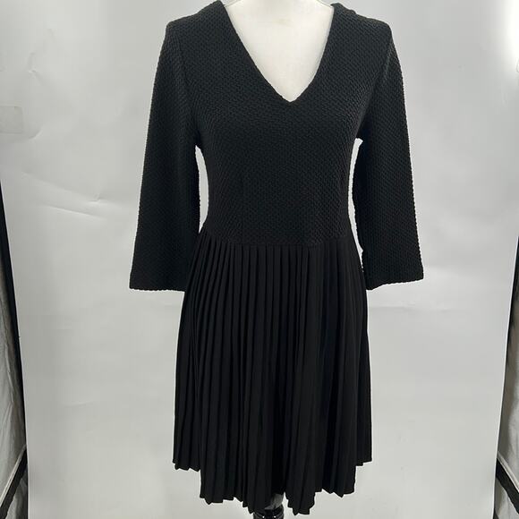 Ganni Dresses & Skirts - Anthropologie Ganni Women's Black Fulton Pleated Midi Length Dress Size Medium